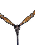 Bar H Equine Western Horse Genuine American Leather Wither Straps Breast Collar Headstall Tack Set