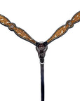 Bar H Equine Western Horse Genuine American Leather Wither Straps Breast Collar Headstall Tack Set