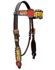 Bar H Equine Western Horse Floral Cheetah Print Genuine American Leather Tack Set