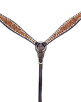 Bar H Equine Genuine Western American Leather Horse Premium Headstall & Breast Collar Set