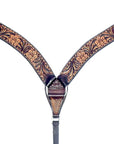 Bar H Equine Genuine Western American Leather Horse Premium Headstall & Breast Collar Set