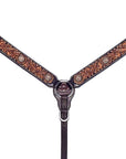 Bar H Equine Genuine Western American Leather Horse Premium Headstall & Breast Collar Set