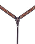 Bar H Equine Genuine Western American Leather Horse Premium Headstall & Breast Collar Set