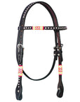 Bar H Equine Western Horse Rawhide Genuine American Leather Tack Set Brown