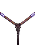Bar H Equine Genuine Western American Leather Horse Premium Headstall & Breast Collar Set