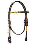 Bar H Equine Western Horse Rawhide Genuine American Leather Tack Set Brown