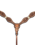 Bar H Equine Western Horse Floral Rawhide Genuine American Leather Tack Set