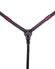 Bar H Equine Genuine Western American Leather Horse Premium Headstall & Breast Collar Set