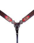 BAR H EQUINE Western Leather Horse Headstall & Breast Collar & Wither Strap
