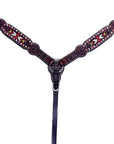 BAR H EQUINE Western Leather Horse Premium Headstall & Breast Collar Set