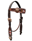 BAR H EQUINE Western Leather Horse Premium Headstall & Breast Collar Set