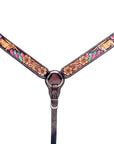 BAR H EQUINE Leather Horse Premium One Ear Headstall & Breast Collar Set