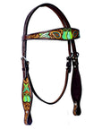 BAR H EQUINE Western Leather Horse Premium Headstall & Breast Collar Set