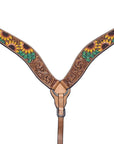 Bar H Equine Genuine Western American Leather Horse Premium Headstall & Breast Collar Set