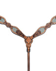 Bar H Equine Genuine Western American Leather Horse Premium Headstall & Breast Collar Set
