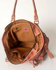 Never Mind Nmbg116A Tote Vintage Handmade Genuine Cowhide Leather Women Bag Western Handbag Purse