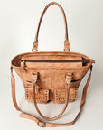 Never Mind Nmbg116C Tote Vintage Handmade Genuine Cowhide Leather Women Bag Western Handbag Purse