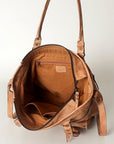 Never Mind Nmbg116C Tote Vintage Handmade Genuine Cowhide Leather Women Bag Western Handbag Purse