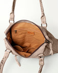 Never Mind Nmbg128C Tote Vintage Handmade Genuine Cowhide Leather Women Bag Western Handbag Purse