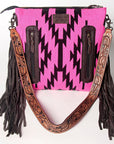 American Darling Signature Crossbody Hand Tooled Saddle Blanket Genuine Leather Women Bag Western Handbag Purse