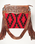 American Darling Signature Crossbody Hand Tooled Saddle Blanket Genuine Leather Women Bag Western Handbag Purse