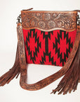 American Darling Signature Crossbody Hand Tooled Saddle Blanket Genuine Leather Women Bag Western Handbag Purse