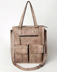 Never Mind Nmbg111A Tote Vintage Handmade Genuine Cowhide Leather Women Bag Western Handbag Purse