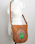 American Darling Large Crossbody Hand Tooled Genuine Leather women bag western handbag purse