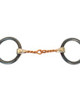 HILASON Western Horse Weighted O Ring Snaffle Bit SS and Black Sweet Iron