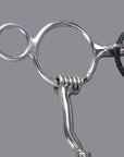 Bar H Equine Low Port Stainless Steel 3-Ring Combination Elevator Bit w/ leather strap