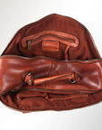 Spaghetti Western Swc124Bcg Tote Vintage Handmade Drum Dyed Genuine European Cowhide Leather Women Bag Western Handbag Purse