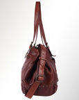 Spaghetti Western Swc126Cg Tote Vintage Handmade Drum Dyed Genuine European Cowhide Leather Women Bag Western Handbag Purse