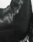 Spaghetti Western Swc127Blk Hobo Vintage Handmade Drum Dyed Genuine European Cowhide Leather Women Bag Western Handbag Purse