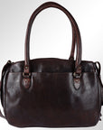 Spaghetti Western Swc131Brn Tote Vintage Handmade Drum Dyed Genuine European Cowhide Leather Women Bag Western Handbag Purse
