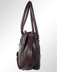 Spaghetti Western Swc131Brn Tote Vintage Handmade Drum Dyed Genuine European Cowhide Leather Women Bag Western Handbag Purse