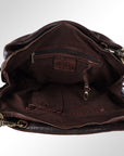 Spaghetti Western Swc131Brn Tote Vintage Handmade Drum Dyed Genuine European Cowhide Leather Women Bag Western Handbag Purse