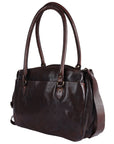 Spaghetti Western Swc131Brn Tote Vintage Handmade Drum Dyed Genuine European Cowhide Leather Women Bag Western Handbag Purse