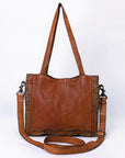 Spaghetti Western Swc133Tan Tote Vintage Handmade Drum Dyed Genuine European Cowhide Leather Women Bag Western Handbag Purse