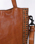 Spaghetti Western Swc133Tan Tote Vintage Handmade Drum Dyed Genuine European Cowhide Leather Women Bag Western Handbag Purse