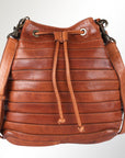 Spaghetti Western Swc138Btan Hobo Vintage Handmade Drum Dyed Genuine European Cowhide Leather Women Bag Western Handbag Purse