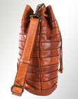 Spaghetti Western Swc138Btan Hobo Vintage Handmade Drum Dyed Genuine European Cowhide Leather Women Bag Western Handbag Purse