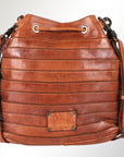 Spaghetti Western Swc138Btan Hobo Vintage Handmade Drum Dyed Genuine European Cowhide Leather Women Bag Western Handbag Purse