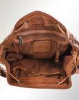 Spaghetti Western Swc138Btan Hobo Vintage Handmade Drum Dyed Genuine European Cowhide Leather Women Bag Western Handbag Purse