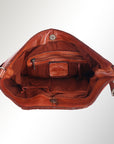 Spaghetti Western Swc140Cg Hobo Vintage Handmade Drum Dyed Genuine European Cowhide Leather Women Bag Western Handbag Purse