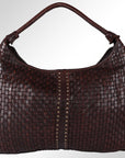 Spaghetti Western Swc141Brn Hobo Vintage Handmade Drum Dyed Genuine European Cowhide Leather Women Bag Western Handbag Purse