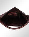 Spaghetti Western Swc141Brn Hobo Vintage Handmade Drum Dyed Genuine European Cowhide Leather Women Bag Western Handbag Purse