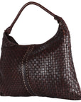 Spaghetti Western Swc141Brn Hobo Vintage Handmade Drum Dyed Genuine European Cowhide Leather Women Bag Western Handbag Purse