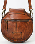 Spaghetti Western Swc152Cg Canteen Vintage Handmade Drum Dyed Genuine European Cowhide Leather Women Bag Western Handbag Purse