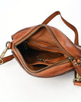 Spaghetti Western Swc152Cg Canteen Vintage Handmade Drum Dyed Genuine European Cowhide Leather Women Bag Western Handbag Purse