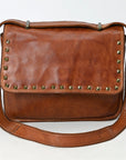 Spaghetti Western Swc163Cg Envelope Vintage Handmade Drum Dyed Genuine European Cowhide Leather Women Bag Western Handbag Purse